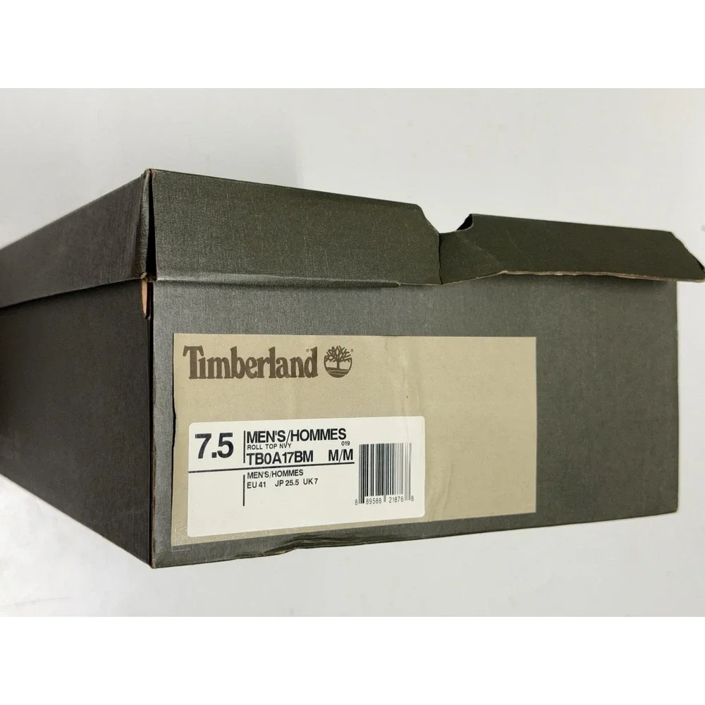 Timberland Roll Top Navy Blue Nubuck Leather Boots Mens 7.5 TB0A17BM‎